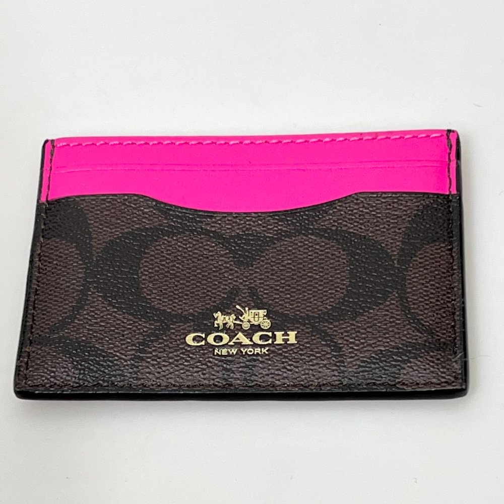 Coach Leather Pink card holder